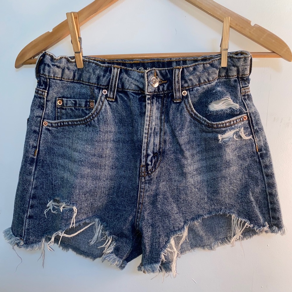 High waisted Ripped Jean Shorts